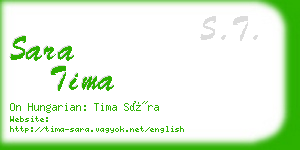 sara tima business card